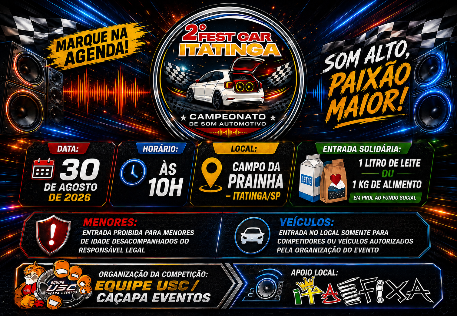 2º Fest Car Itatinga acontece no dia 30 de agosto no Campo da Prainha